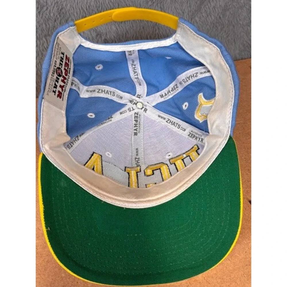 UCLA Bruins‎ Zephyr Snapback Hat Light Blue Yellow Wool Blend Flat Brim Cap